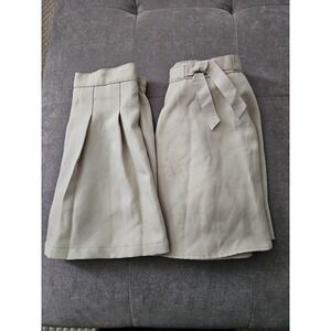 Lot of 2 IZOD Girls Khaki Skorts Size 10 Regular School Uniform Skirt